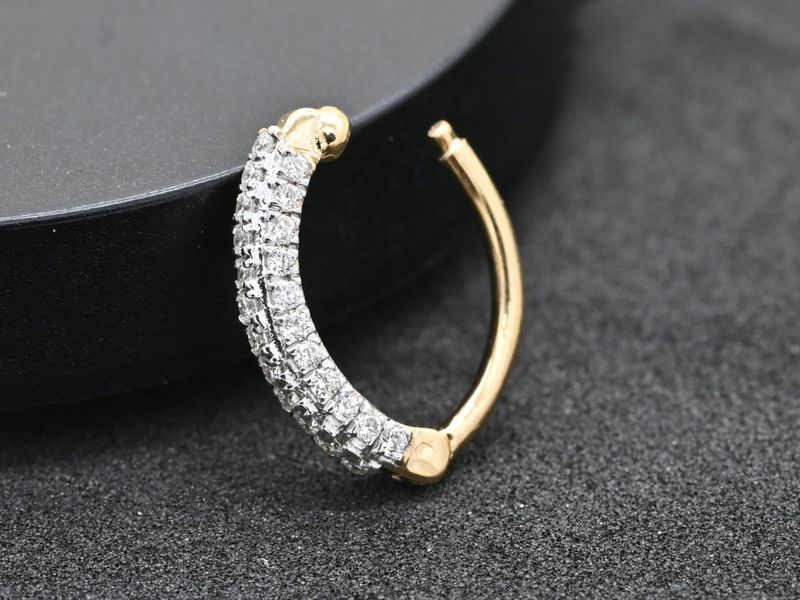 Gold Diamond Belly Button Piercing Ring | Premium Navel Jewelry