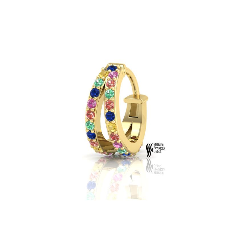 Luxury Solid Gold Rainbow Gemstone Nose Ring â Fine Jewelry Gift