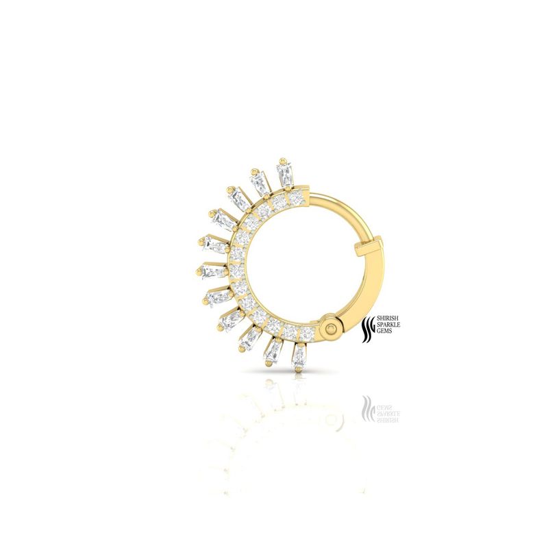 Diamond Sunburst Nose Ring | Spiked Septum Clicker | Luxury Gold Nose Hoop