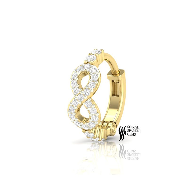Gold Diamond Infinity Nose Ring | Infinity Septum Clicker | Luxury Gold Nose Hoop