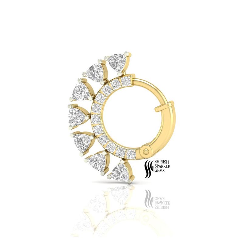Trillion Diamond Cut Royal Traditional Nose Ring For Women