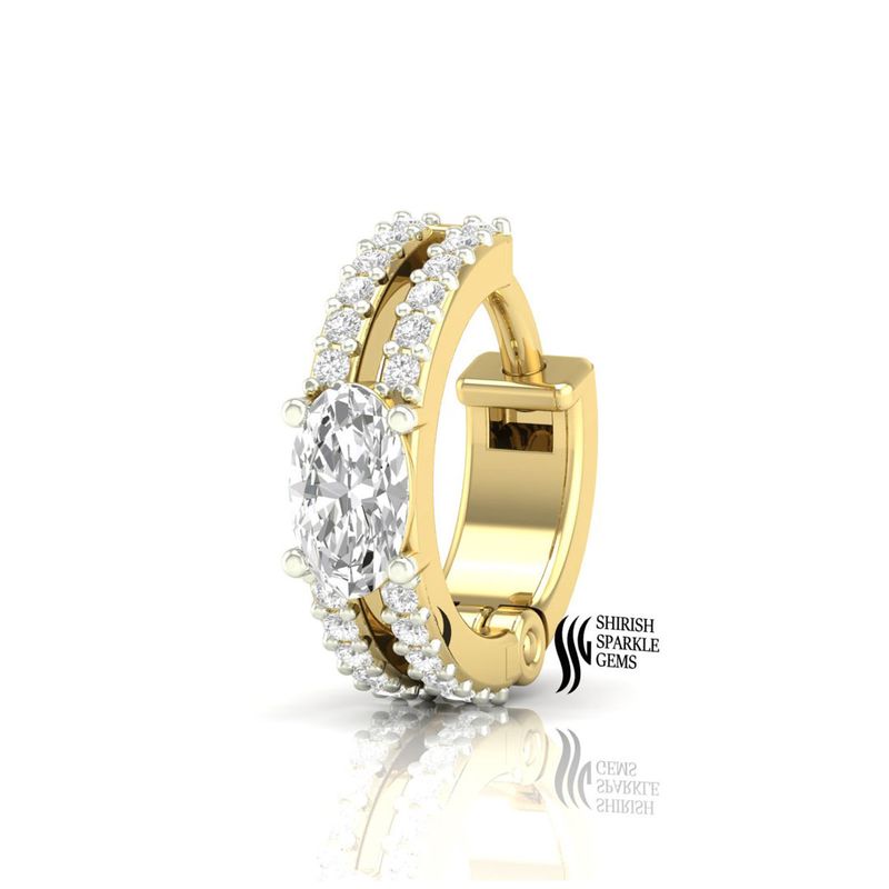 The Oval Brilliance Double - Row Diamond Classic Nose Hoop